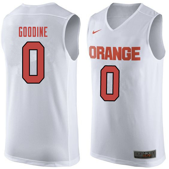 Men #0 Brycen Goodine Syracuse White College Basketball Jerseys Sale-Orange